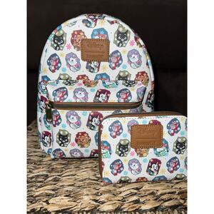 Loungefly Disney Cats Flower Portrait Mini Backpack Wallet Set